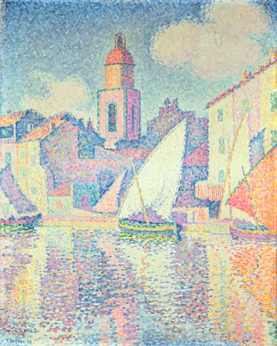 De Klokkentoren in St. Tropez, 1896 door Paul Signac